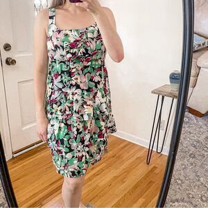 Anthropologie Moulinette Soeurs Floral Silk Tiered Mini Dress